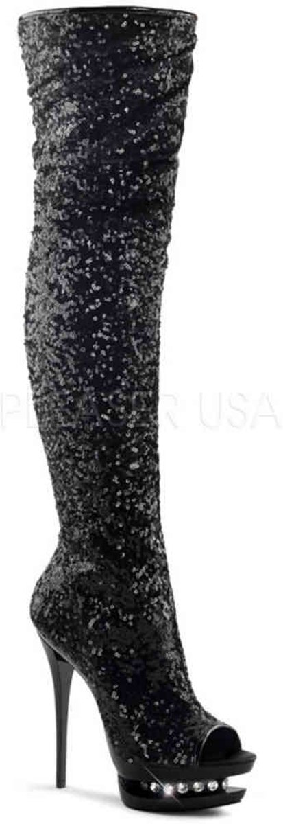 EU 35 = US 5 | BLONDIE-R-3011 | 6 Heel, 1 1/2 Dual PF Open Toe Thigh Boot